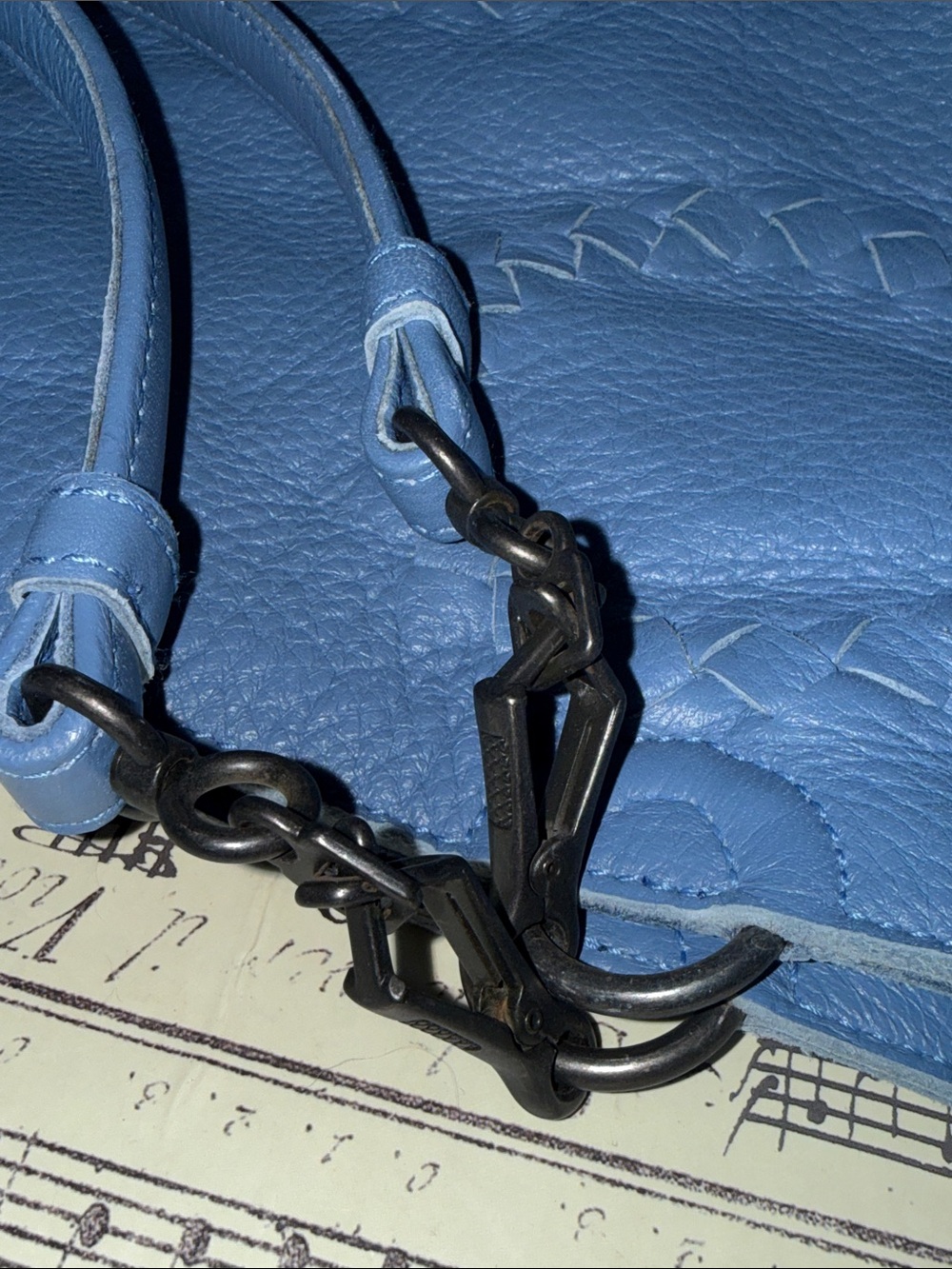 Bottega Veneta Blue Leather Woven Motif Bucket Bag - Picture 13 of 13